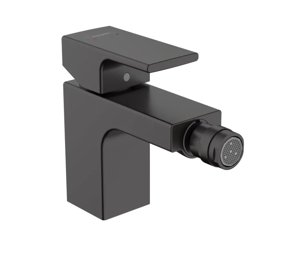 Baterie bideu Hansgrohe Vernis Shape cu ventil, negru mat