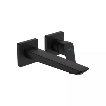 Baterie lavoar logis Hansgrohe fine cu montaj pe perete si pipa 205MM, negru mat
