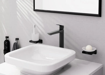 Baterie lavoar logis Hansgrohe 240 fine cu ventil pop-up, negru mat