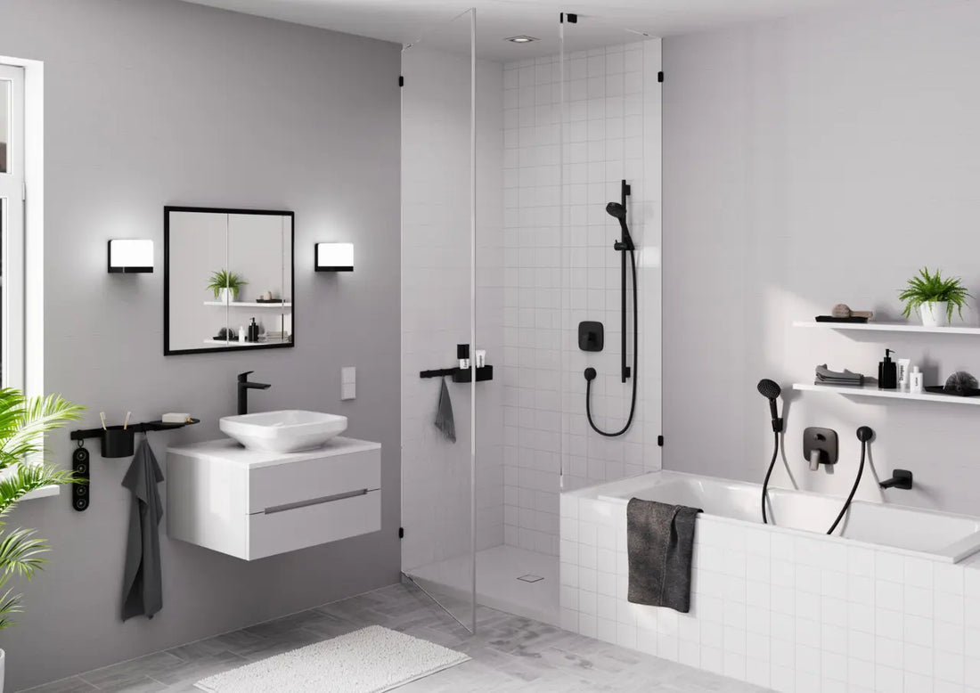 Baterie lavoar Hansgrohe Logis 240 fine cu ventil pop-up, negru mat