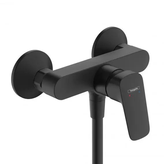Baterie dus Hansgrohe Logis negru mat, cartus ceramic