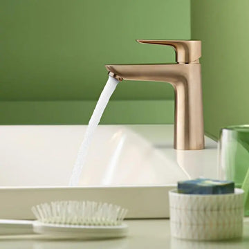 Baterie lavoar talis Hansgrohe e 110 cu ventil, brushed bronze