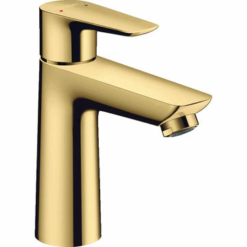 Baterie lavoar talis Hansgrohe e 110 cu ventil, polished gold optic, negru mat