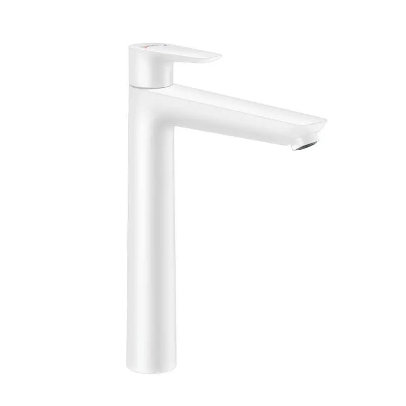 Baterie lavoar Hansgrohe Talis E 240 cu ventil, matt white, negru mat, 3/8''