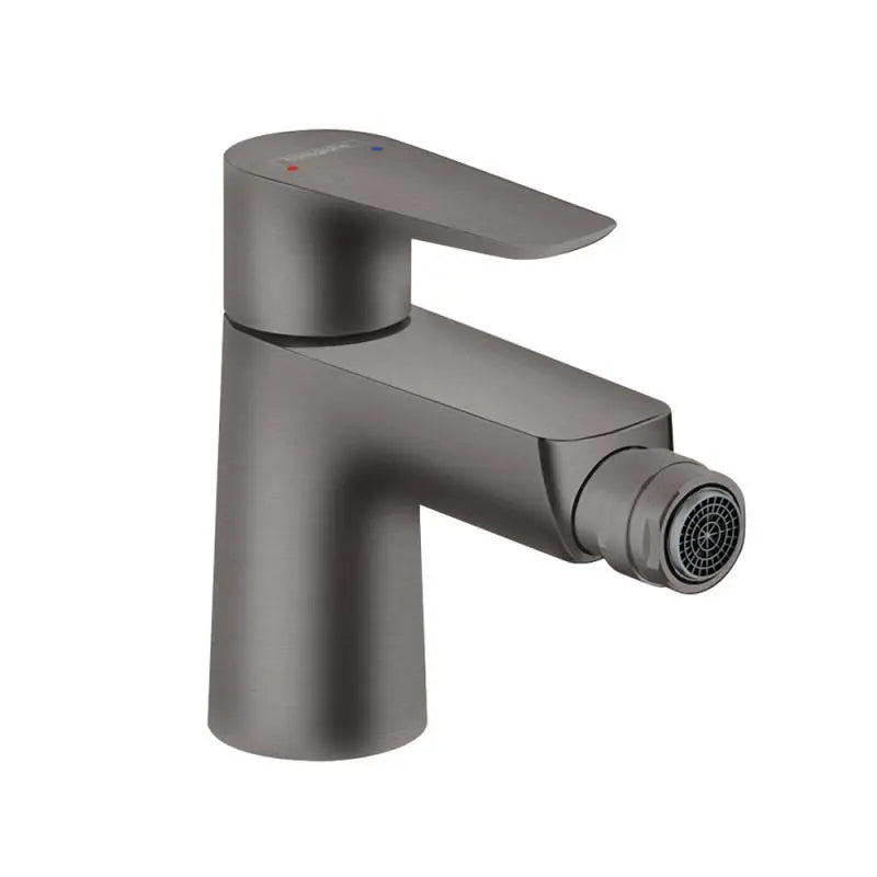 Baterie bideu Hansgrohe Talis E cu ventil, brushed black chrome, bronz, 3/8''