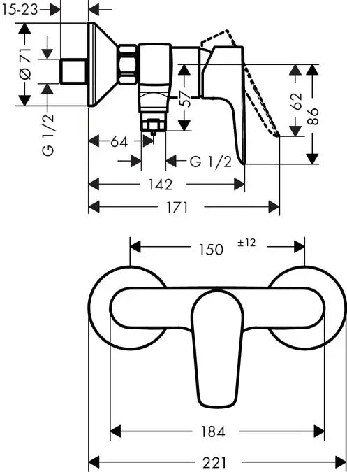 Baterie dus Hansgrohe Talis E crom