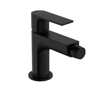 Baterie bideu rebris Hansgrohe e cu ventil pop up, negru mat