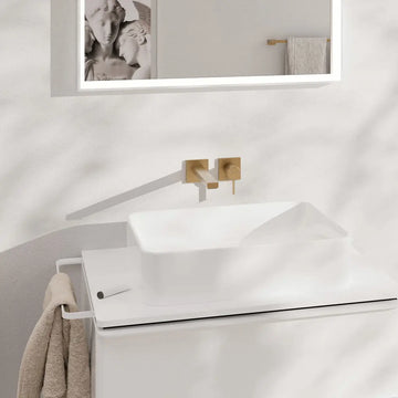 Ornament baterie incastrata lavoar tecturis Hansgrohe e, pipa 225 mm, eco smart, brushed bronze