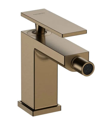 Baterie bideu tecturis Hansgrohe e, cu ventil pop-up, brushed bronze