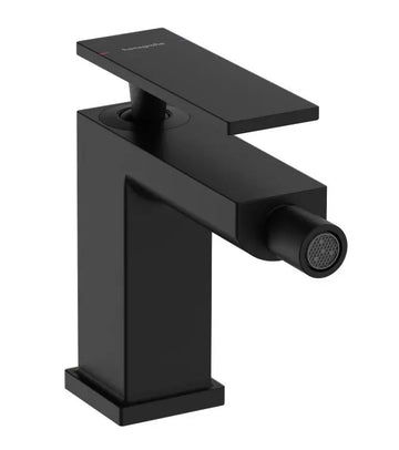 Baterie bideu tecturis Hansgrohe e, cu ventil pop-up, negru mat