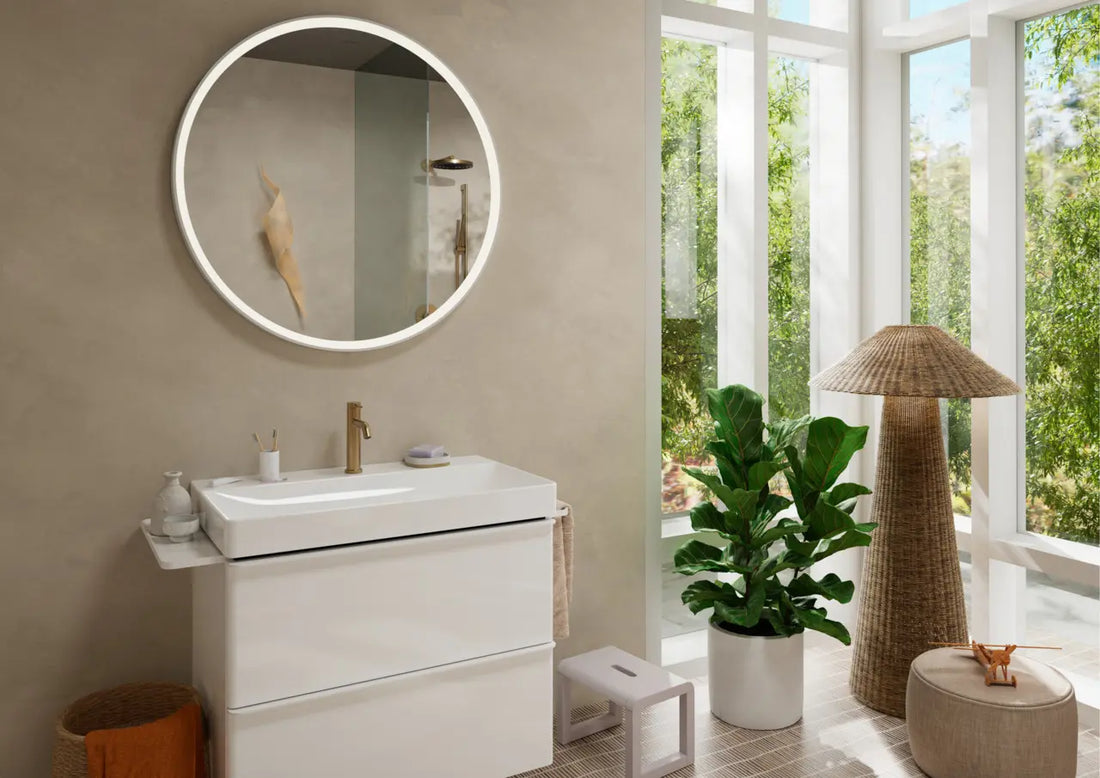 Baterie lavoar Hansgrohe Tecturis S 110 ecosmart, cu ventil pop up, brushed bronze, fara furtun si para dus