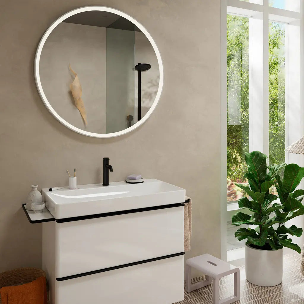 Baterie lavoar Hansgrohe Tecturis S 110 cu ventil pop up, negru mat, fara furtun si para dus