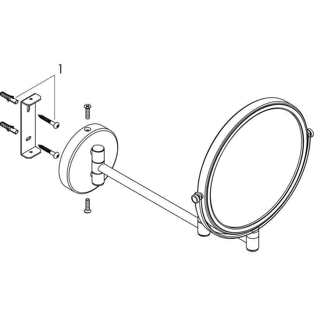 Oglinda Hansgrohe logis universal cu lupa, crom lucios
