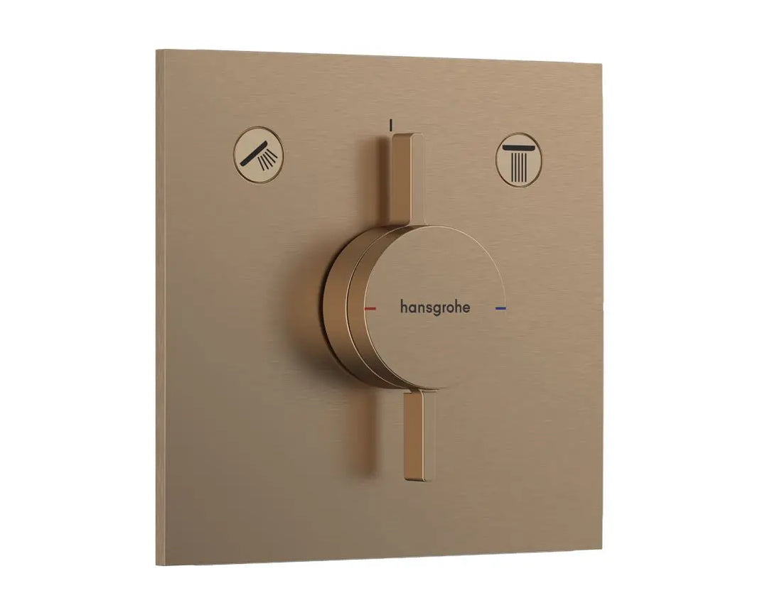 Ornament Hansgrohe baterie incastrata cada duoturn e, 2 functii, brushed bronze, cu ventil