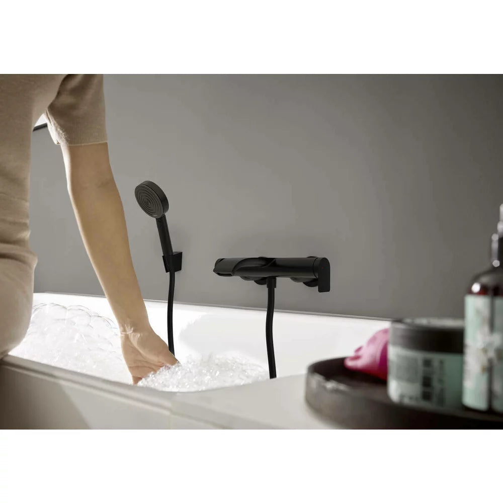 Baterie cada Hansgrohe Vivenis negru mat, 1/2'', monocomanda