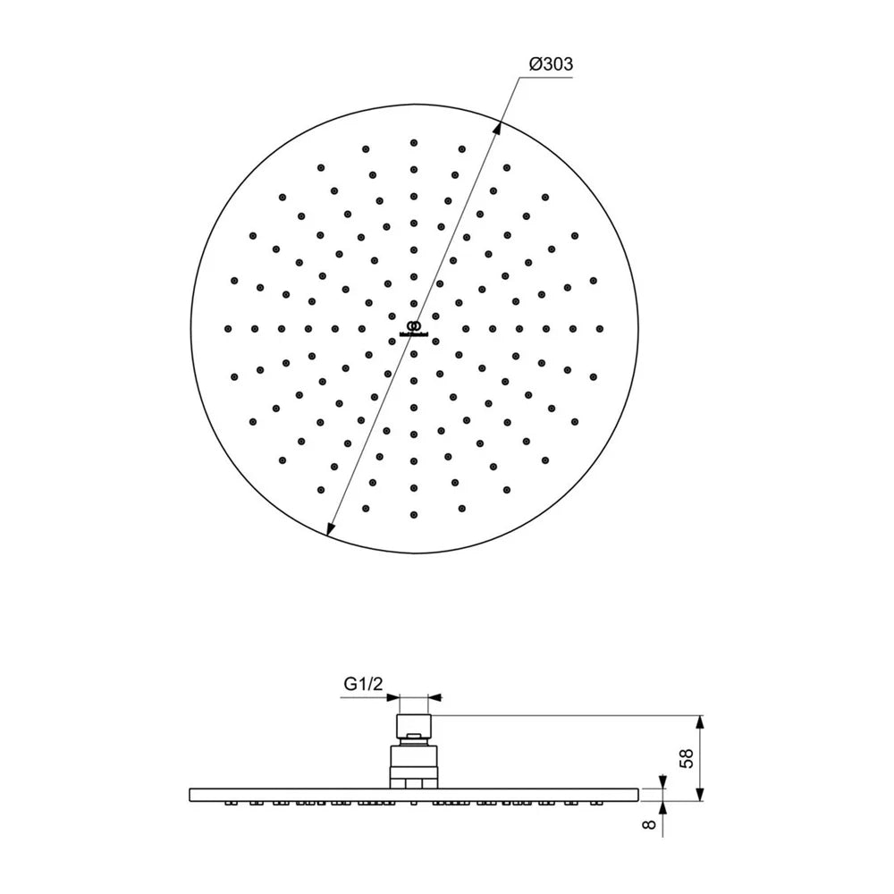 Cap de dus Ideal Standard Idealrain diam. 300 mm silk black