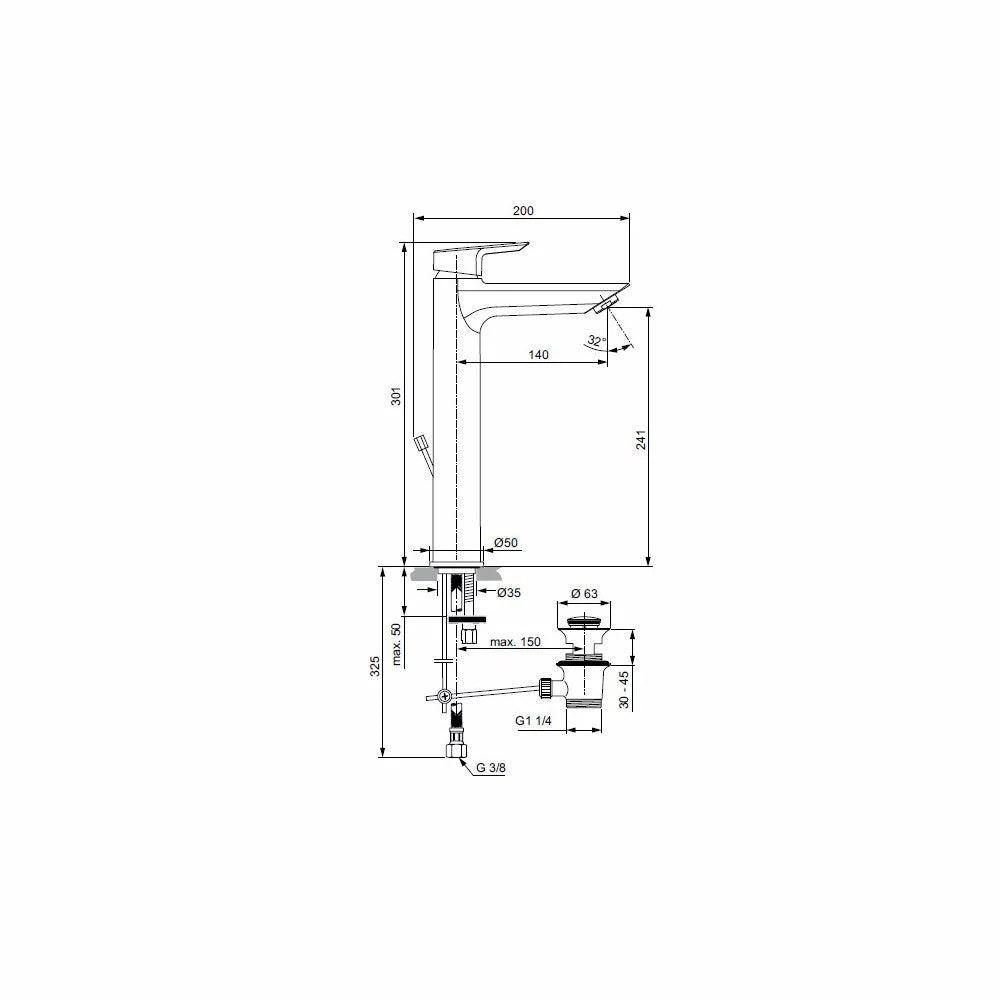 Baterie lavoar Ideal Standard Tesi inalta