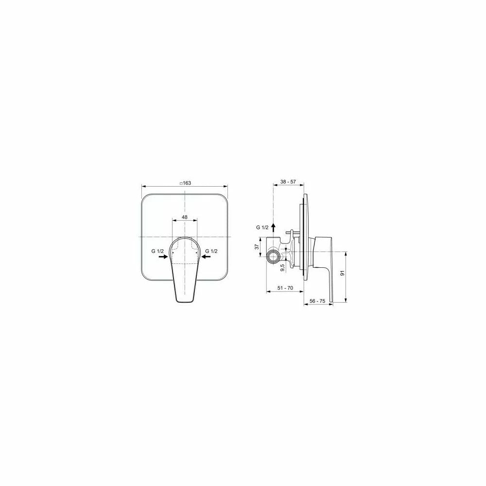 Corp si ornament dus Ideal Standard Cerafine d, montaj incastrat