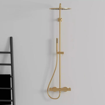Sistem dus termostatic ceratherm Ideal Standard T125 , cap dus 300 mm, furtun 1750MM si para , brushed gold
