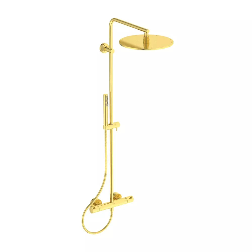 Sistem dus termostatic Ideal Standard Ceratherm T125 , cap dus 300 mm, furtun 1750MM si para , brushed gold