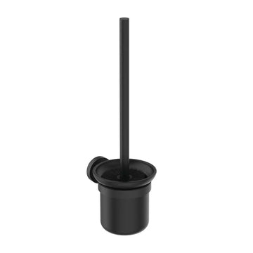 Perie WC cu suport iom Ideal Standard silk black, pahar sticla mata neagra, negru mat