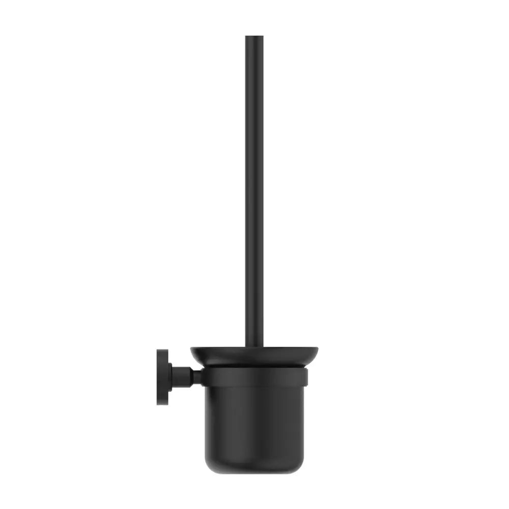 Perie WC cu suport Ideal Standard Iom silk black, pahar sticla mata neagra, negru mat