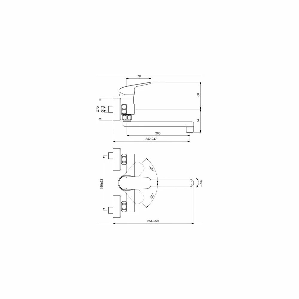 Baterie bucatarie Ideal Standard Ceraflex cu prindere in perete