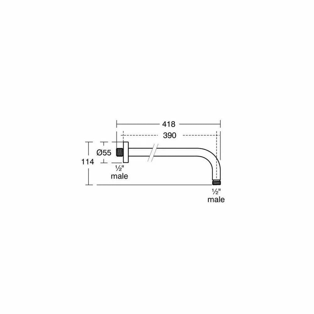 Brat Ideal Standard dus 400 mm idealrain pentru fixare in perete