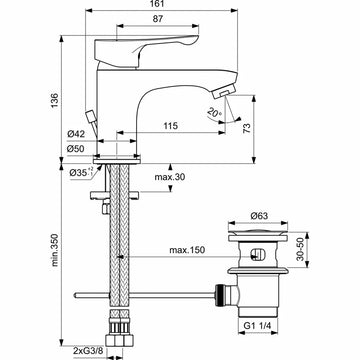 Baterie lavoar alpha Ideal Standard 70