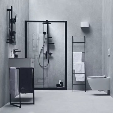 Sistem dus termostatic ceratherm Ideal Standard alu+ , cap dus 260 mm 2 jeturi, furtun 1750MM si para 100MM 2 jeturi, silk black