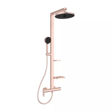 Sistem Ideal Standard dus monocomanda ceraflow alu+ , cap dus 260 mm 2 jeturi, furtun 1750MM si para 100MM 2 jeturi, rose