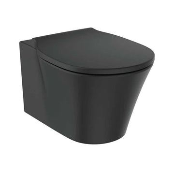 Vas WC connect Ideal Standard air suspendat aquablade silk black, alb lucios