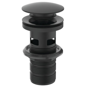 Ventil Ideal Standard push-open silk black pentru lavoare cu preaplin, negru mat