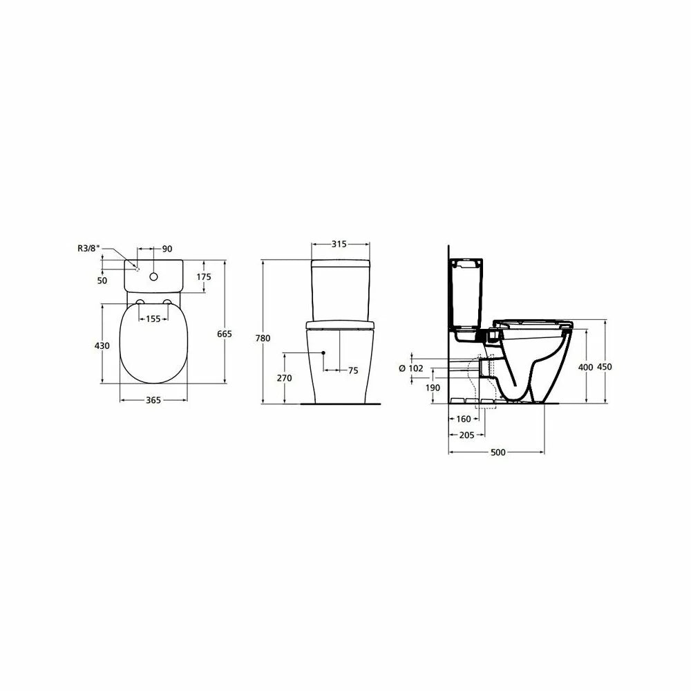 Vas WC Ideal Standard Connect btw i.o. cu functie de bideu