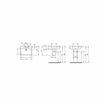 Lavoar connect Ideal Standard 60 cu gaura pentru baterie si preaplin