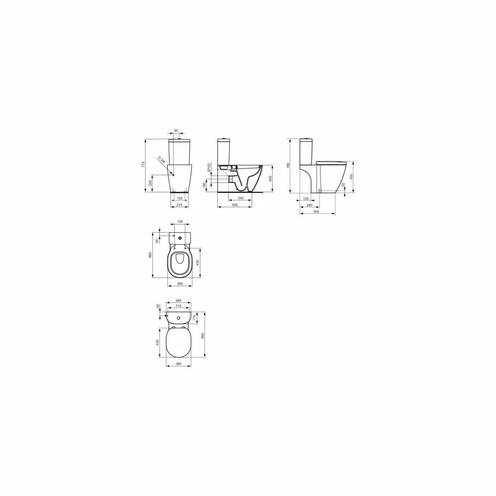 Vas WC Ideal Standard Connect i.o, 66x36 cm