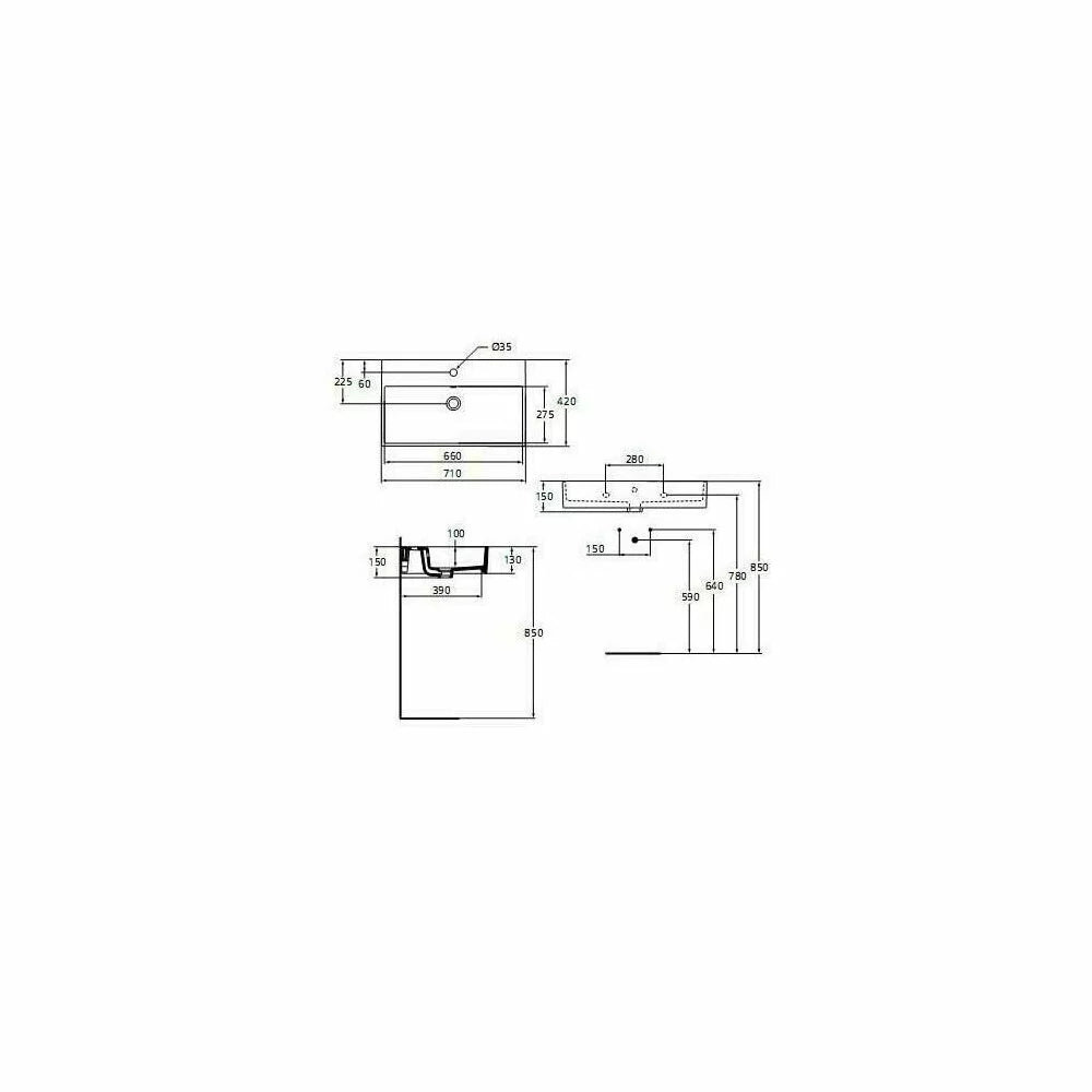 LAVOAR STRADA RECTANGULAR 70X42