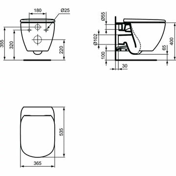 Vas WC tesi Ideal Standard suspendat