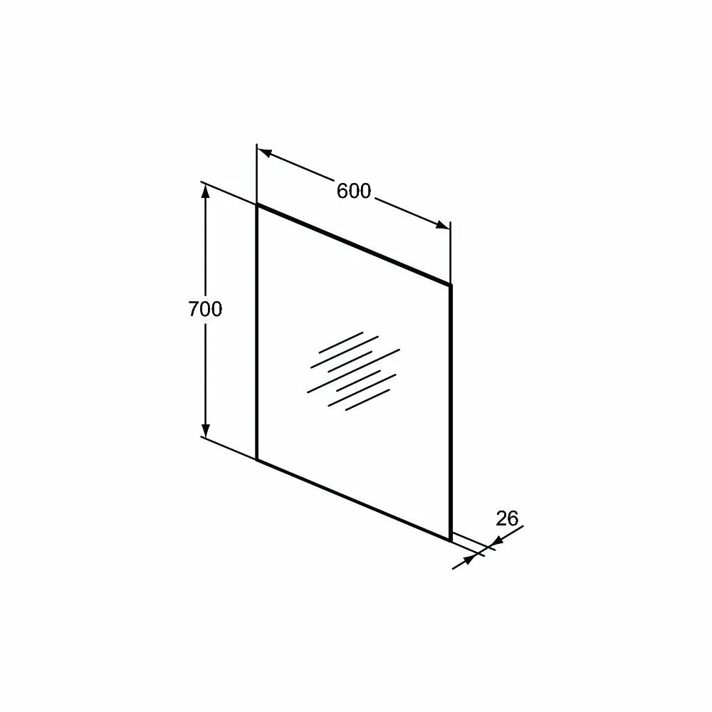 Oglinda Ideal Standard cu lumina ambientala pe 4 laturi 60X70 LED 28.7W sistem dezaburire, 60x70 cm