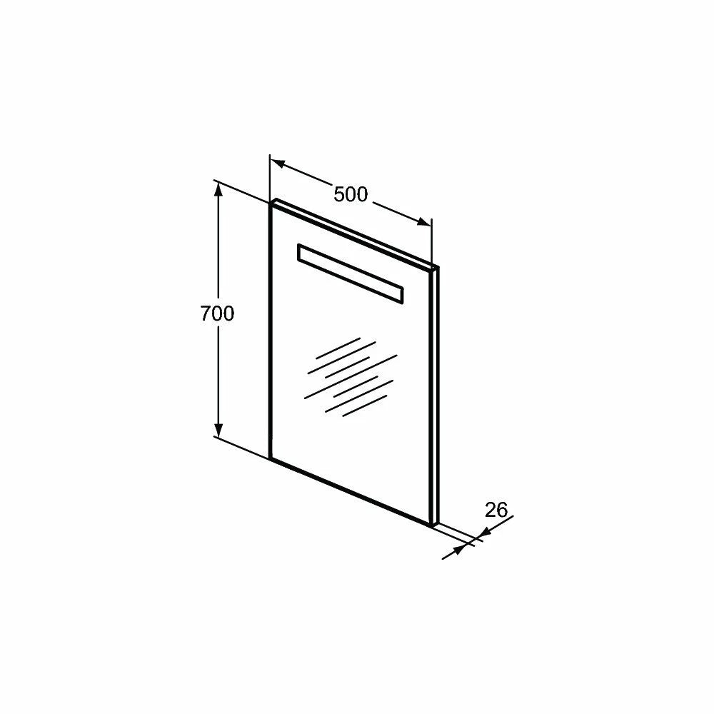 Oglinda Ideal Standard cu lumina mediana superioara 50X70 LED 25.5W sistem dezaburire, 50x70 cm