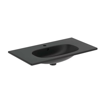 Lavoar tesi Ideal Standard 80 cm pentru montaj pe mobilier, silk black