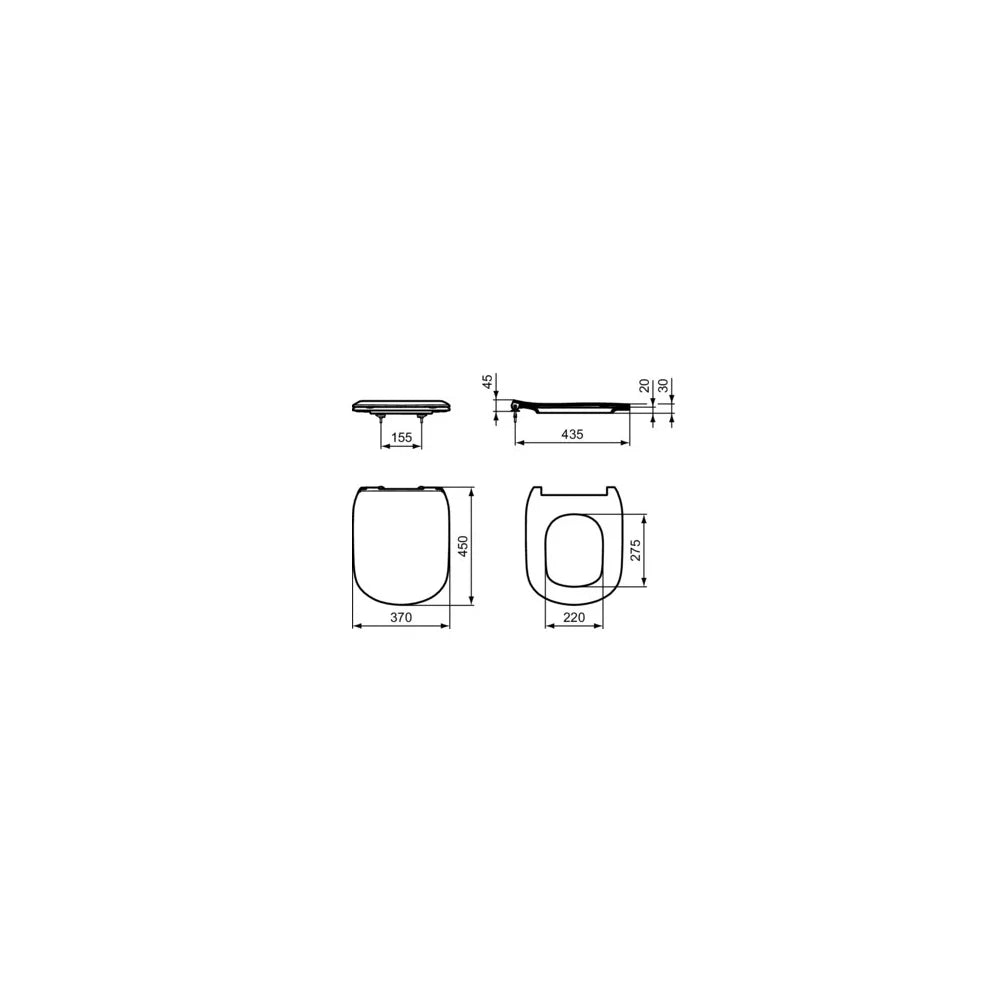 Capac WC Ideal Standard Tesi subtire soft-close, inchidere lenta, Slim