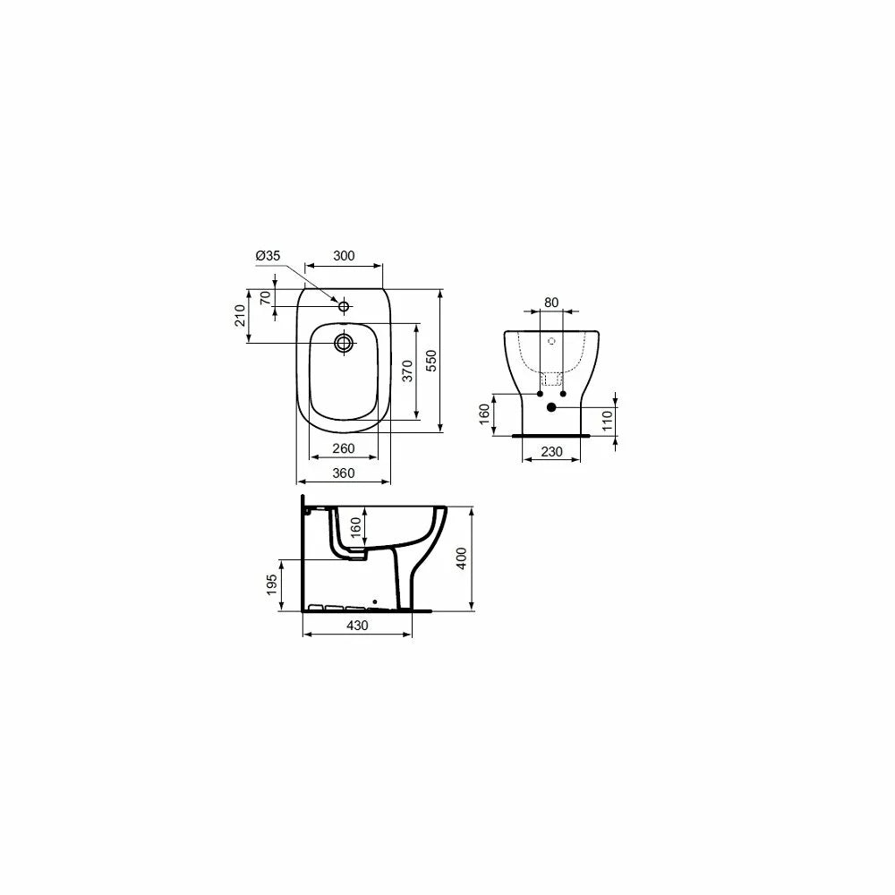 Bideu Ideal Standard Tesi btw 55X36