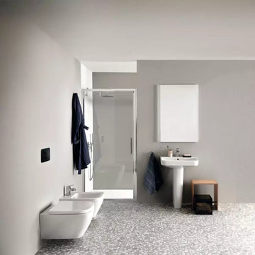 Vas Ideal Standard WC i.life s suspendat rimles+, proiectie scurta 48 cm, fixare complet ascunsa, alb lucios