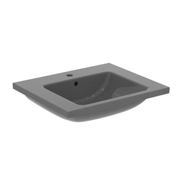 Lavoar Ideal Standard i.life b 61X51 cu orificiu baterie si preaplin gri lucios