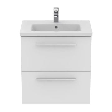 Unitate Ideal Standard lavoar i.life s susupendata 60 cm cu 2 sertare fara manere, alb mat