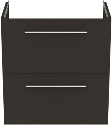 Unitate Ideal Standard lavoar i.life s susupendata 60 cm cu 2 sertare fara manere, gri carbon mat