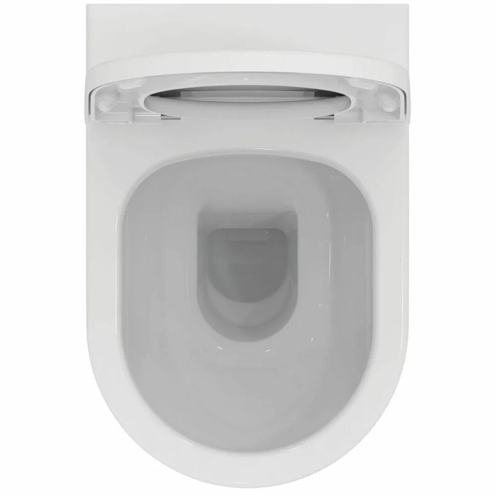 Set vas WC Ideal Standard Ellisse rimless suspendat cu fixare complet ascunsa si capac WC urea soft-close, alb lucios