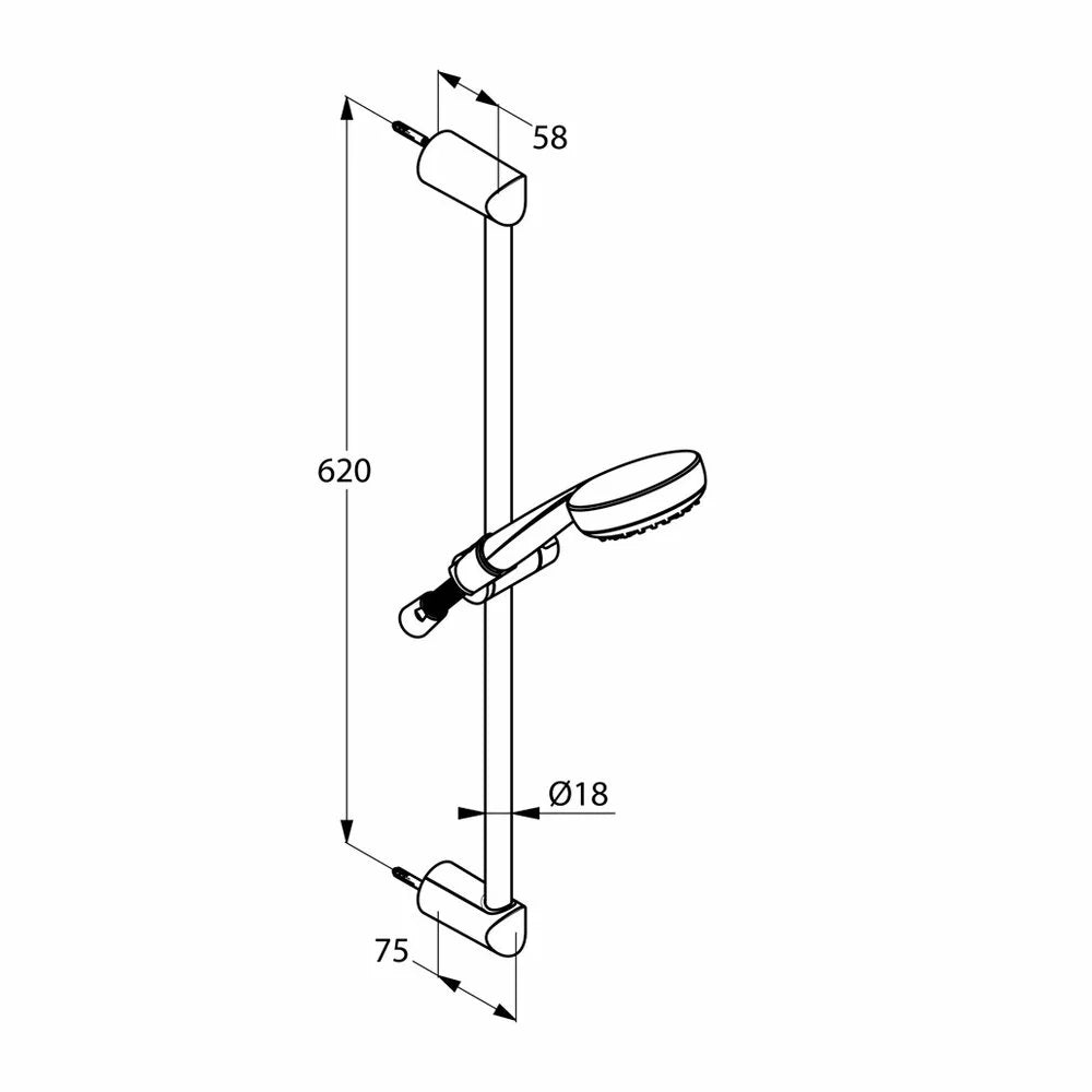 Set dus Kludi logo 1 jet, bara 600 mm