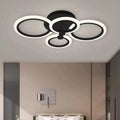 LUSTRA LED CERCURI NEAGRA 56W CU 4 BRATE 3 CULORI+IR 580mm x 90mm